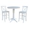 International Concepts Round 36 in Rd Pedestal Bar Height Table, 2 X-Back Bar Height Stools, White, 36 in W, 36 in L, Wood K08-36RT-27B-S6133 - alternate 1
